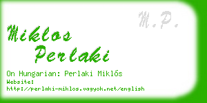 miklos perlaki business card